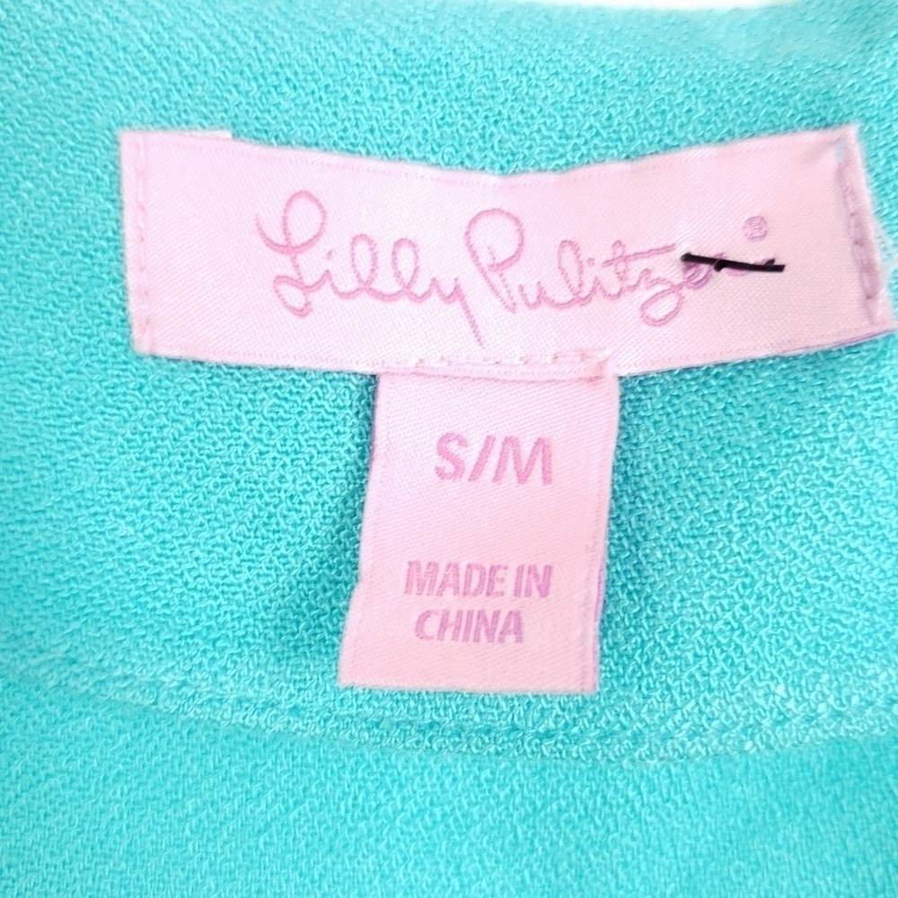 Lilly Pulitzer Chai Caftan sea side aqua sz s/m - Picture 3 of 11